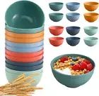 12 Pcs Unbreakable Cereal Bowls Set, 26 Oz Wheat Straw Bowls Set, Microwave & Di