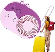 Fan Handheld Cute - Cute Small Pocket Fan,300-500mAh, 3 Speed Fan With Cute Cartoon Cat Design, 1-3 Hours More Runtime, Portable Fan With USB Battery Power For Travel Makeup Eyelash