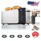 Elegant Stainless Steel 4-Slice Toaster with Touchscreen & Bagel Functionality
