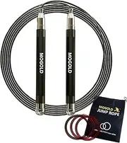 MOGOLD Crossfit Jump Rope For Men/Women/Kids Free Screw Design-Dual Ball Bearing- Durable Silicone&metal Grip with 4 Speed Rope Perfect for Boxing, MMA,Double Unders