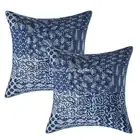 Traditional Cushion Covers 45x45 cm Kantha Cotton Patchwork Boho Throw Pillows