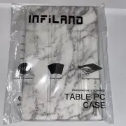 InFiLAnD White And Black Marble Table Pc Case Fits Galaxy Tab 10.4 Inch