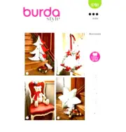 Burda 5760 Christmas Holiday Tree, Teddy Bear, Wreath, Cushion Sewing Pattern