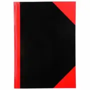 A5 Black Red Notebook Gloss Hard Cover 100P Feint Ruled Cumberland