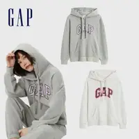 在飛比找蝦皮商城優惠-Gap 女裝 Logo刷毛長袖帽T 碳素軟磨系列-多色可選(