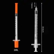 50/100Pcs 0.3/0.5/1ML Disposable Plastic Veterinary Syringe Orange Cap Sterile I