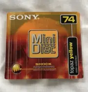 SONY Mini Disc 74 Topaz Yellow NEW Factory Sealed Shock Absorbing Mechanism