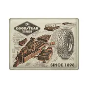 Nostalgic-Art Large Metal Plaque/Sign Goodyear Factories Since 1898 30x40cm