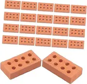 200pcs Tiles Miniature Brick Figurines Mini Building Blocks Mini Cinder Blocks Micro Landscape Brick Decor Simulation Brick Miniature Brick Decor Brick Blocks Brown Clay