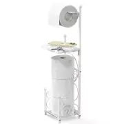 English Style Bathroom Toilet Tissue Roll Holder Stand White