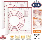 2 SIZE Large/Medium Non Stick Slip Silicone Pastry Baking Mat Dough Fondant US