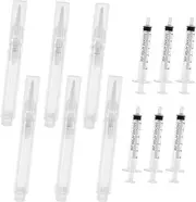 Fulasun 6 Pcs Touch Up Paint Pen Kit, PP Plastic Refillable Paint Pens with Spring Cap, House Paint Drywall Repair Brush Kit, for Windows, Furniture, Wood Floor, Window