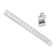 Stainless Steel Ruler 15cm/6" Double Reading with 20mm Scriber Block Silver