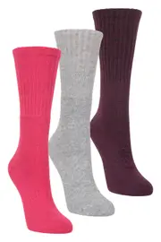 Outdoor Womens Mid-Calf Walking Socks 3-Pack
