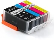 5-Pack Generic Ink for Canon PGI650XL PGI-650XL CLI-651XL PGI650 High Yield Inkjet Cartridges [1BK,1PBK,1C,1M,1Y] for Canon PIXMA IX6860 MG5460 MG5560 MG5660 MG6460 MG6660 MX726 MX926 iP7260