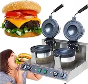 QLXYYFC Burger Waffle Maker Machine, With Temperature Control Button, Non Stick Stainless Steel Egg Waffles Baker Machine(A1)