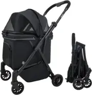 ESEZ Pet Stroller for Small Dogs – No-Zip Deep Seat, Lightweight Dog Stroller...
