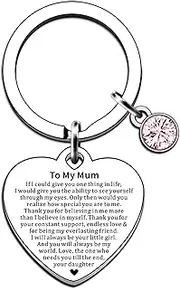 [JMIMO] Mum Keyring from Daughter Mum Gifts Mum Birthday Christmas Mothers Day Gift Best Mum Mummy Present, Silver, One Size