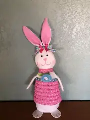 Stand-up Bunny Rabbit 14" plush stuffed in pretty Dress.