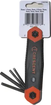 Crescent 8 pce Metric Folding Hex Key / Allen Key set