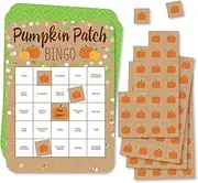 Big Dot of Happiness Pumpkin Patch - Bingo Cards and Markers - Fall or Halloween Party Bingo Game - Set of 18