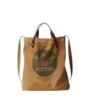 RRL Ralph Lauren "Logo Canvas Market Tote Bag" with Shoulder Strap