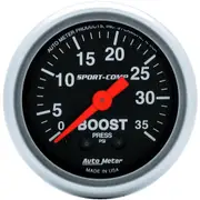 Auto Meter Gauge Sport-Comp Boost 2 1/16 in. 35psi Mechanical Analog Each AMT-3304