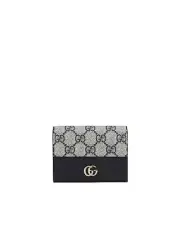 Gucci GG Marmont Mini Wallet BeigeDark Blue - Wallets & Pouches -Size One Size