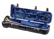 Crossrock Tenor Trombone Case ABS Molded Hardshell-with TSA Lock-Black