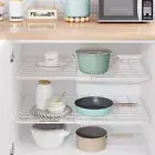 Black/White Kitchen Storage Rack Adjustable Organizer Shelf Wardrobe Divider