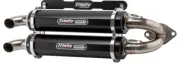 Trinity Black Stage 5 Dual Slip On Exhaust Pipe Polaris RZR Pro XP