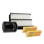 NGK Glow Plug & NTK Air Oil Filter Kit for Mitsubishi Triton MK 2.8L 4M40 4M40T