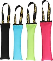 Dingo Dog Toy Bite Sausage Agility Cotton with Handle Handmade for Bite Training Fetch Floating Floating Multicoloured 4 Pieces 27 cm x 6 cm