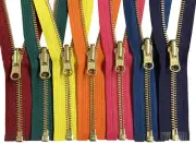 YKK #5 Medium Weight Brass Zipper Reversible Inside/Outside Separating 16", 17"