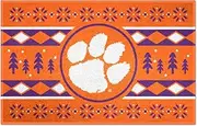 FANMATS 25805 Clemson Tigers Holiday Sweater Starter Mat Accent Rug - 19in. x 30in. | Sports Fan Home Decor Rug and Tailgating Mat
