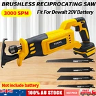 Cordless Brushless Reciprocating Saw 4 Blade Cutting Tool For Dewalt 18V Battery