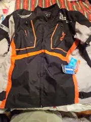 HWK Motorcycle Jacket for Men & Women Scorpion W/Cordura Fabric, 3X.Black/Orange