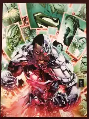 REIS CYBORG JUSTICE LEAGUE POSTER 12X16" NM SHPPD FLAT WONDER WOMAN HAWKMAN