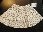 Girls NWT Jumping Beans Skater Skirt Muli Color Hearts