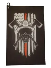 Thin Red Line Firefighter Helmet Golf Towel - Golf Towels Gift with Bag Clip