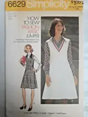 Princess Jumper Dress 12 Simplicity 6629 Sewing Pattern UC VTG 70s How to Sew