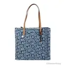 Marc Jacobs The Washed Monogram Blue Denim Grind Canvas Tote Bag Purse