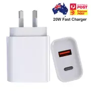 20W Fast Charge Double Dual Interface USB Type-C Charger for iPhone 13 Samsung