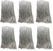 Abco 01304-TS 24 Oz Cotton 4 Ply Blue & White Replacement Mop Heads - Pack of 6