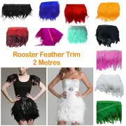 Rooster Feather Trimmings Fringe Trim Sewing Coque Costume Craft 1 Meter