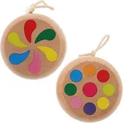 YARNOW 2Pcs Wooden Yoyo for String Easy to Educational for Beginners for Developing Hand Eye Coordination and Balance Skills