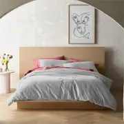 Vintage Design Cotton Corduroy Dove Grey Quilt Cover Set