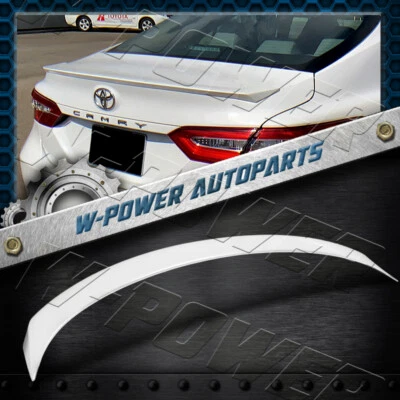 Pearl White For 2018 - 2024 Toyota Camry Sedan W-Power Rear Trunk Lid Spoiler (for: Toyota)
