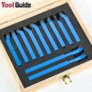 11PC 10mm(3/8") Mini Lathe Tool Set Carbide Tip Metal Cutting Turning Boring Bit