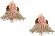 [BESTYASH] 2pcs Horned Wool Hat Plush Horns Hat Plush Head Wear Acrylic